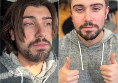 Before and after men's cut