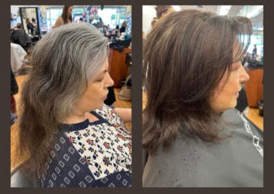 Cut and color with healthier looking hair