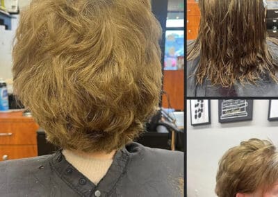 Transformation from long hair to short