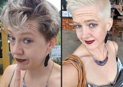 short cut and color before and after